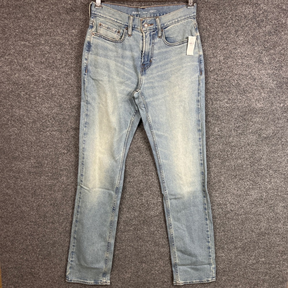 NEW Old Navy Women Jeans Straight Built In Flex Light Wash Denim‎ 28x34